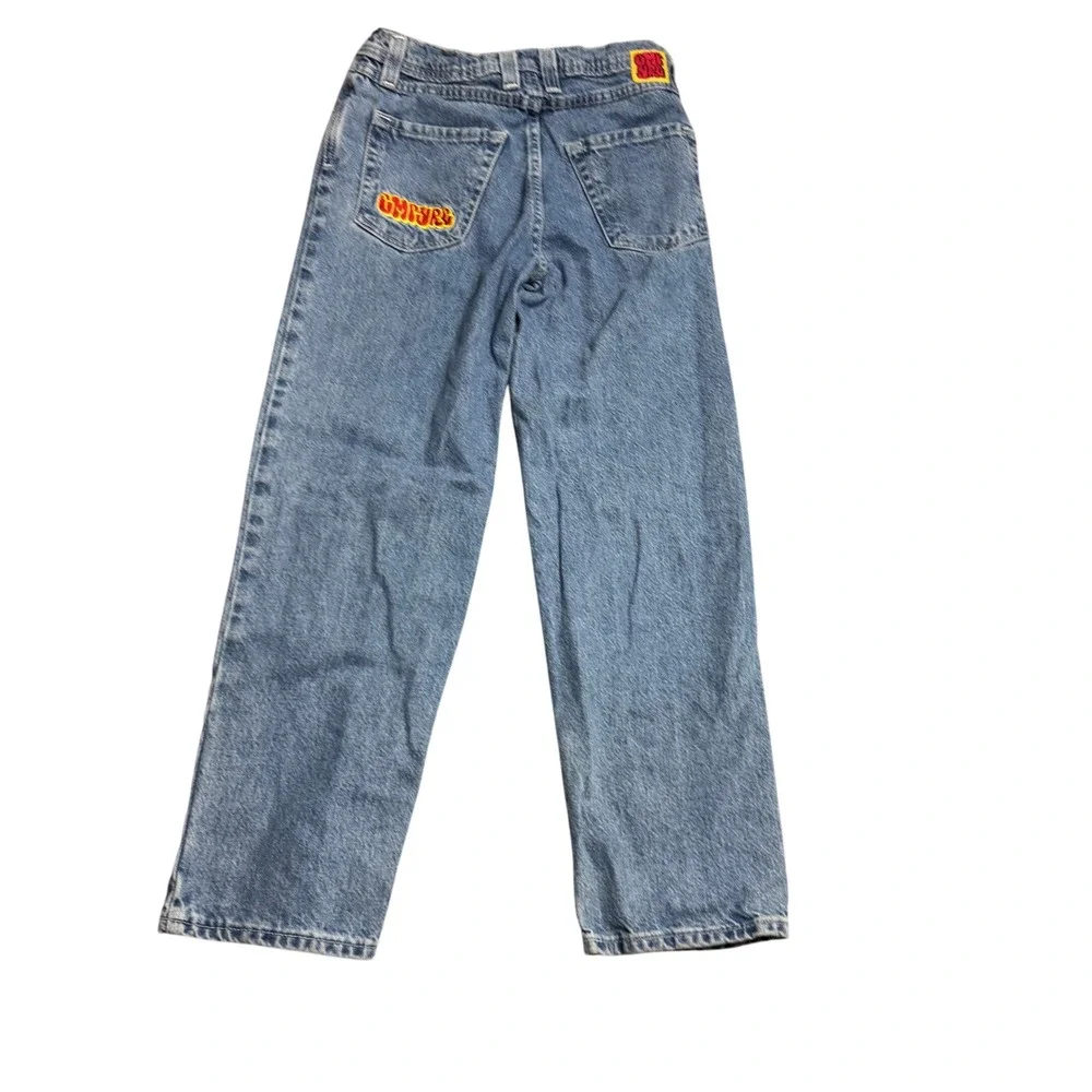Empyre Relaxed Straight Leg‎ Jeans 26 Blue Denim Embroidered Skateboarding